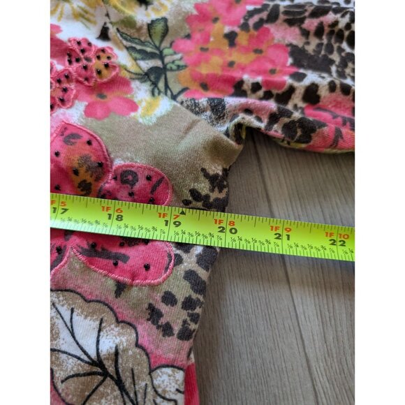 Laura Ashley Petite Floral & Leopard Print Long Sleeve Top Cotton PL - Picture 6 of 6